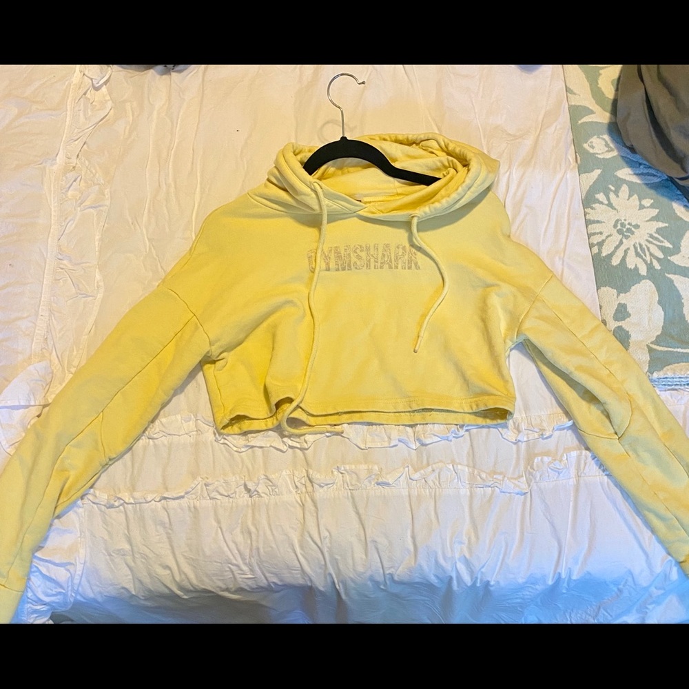 Gymshark yellow cropped hoodie